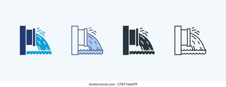 Drainage Multiple Style Icon Collection