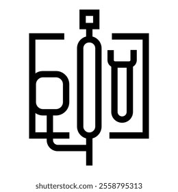 Drainage system line black icon. Vector isolated button. Editable stroke.