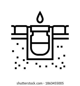 drainage system road line icon vector. drainage system road sign. isolated contour symbol black illustration