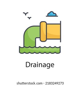 Drainage vector Filled Outline Icon Design illustration on White background. EPS 10 File 