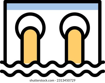 ilustración del vector de drenaje sobre un fondo transparente. Símbolos de calidad superior. Iconos vectoriales de color de línea para el concepto y el diseño gráfico.