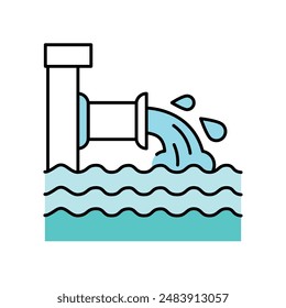 Drainage water system line color icon.  Sign for web page, mobile app, button, logo. Vector isolated button. Editable stroke.