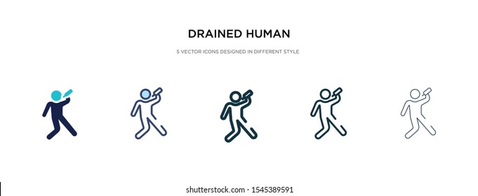 drained human icon in different style vector illustration. two colored and black drained human vector icons designed in filled, outline, line and stroke style can be used for web, mobile, ui