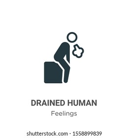 Drained human vector icon on white background. Flat vector drained human icon symbol sign from modern feelings collection for mobile concept and web apps design.