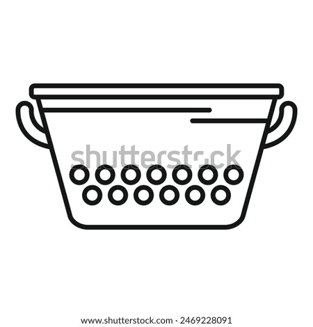 Drainer colander icon outline vector. Cooking pot. Drain object tool