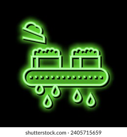 draining cheese production neon light sign vector. draining cheese production illustration