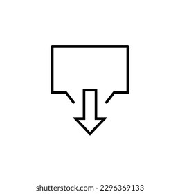 Draining, emptying sign icon isolated on white background. Graphical symbol modern, simple, vector, icon for website design, mobile app, ui. Vector Illustration