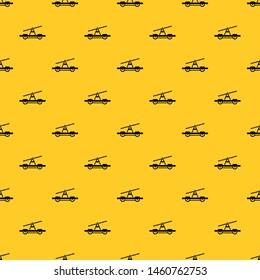 Draisine or handcar pattern seamless vector repeat geometric yellow for any design