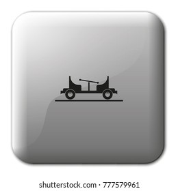 Draisine or rail vehicle flat vector icon.