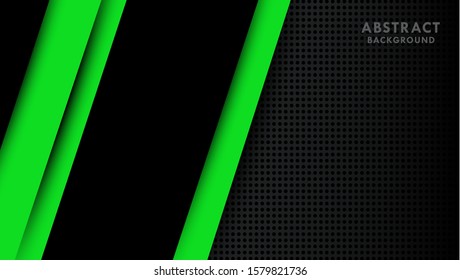 Drak background with green abstract shapes