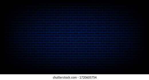drak blue brick wall texture vector illustration using as background and wallpaper with copy space.
