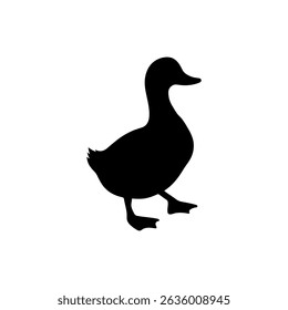 Drake patos silhueta ícone vetor plano design.