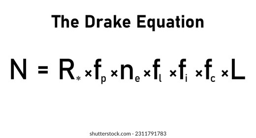 The Drake equation on white background.