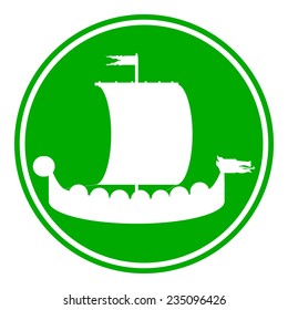 Drakkar button on white background. Vector illustration.