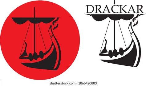 
Drakkar sign, logo concept in vector.