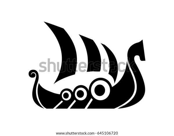 Drakkar Sign Viking Transport Ship Vector Stock Vector (Royalty Free ...