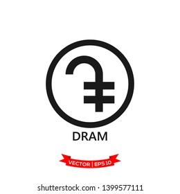 dram icon in trendy flat design, currency icon 