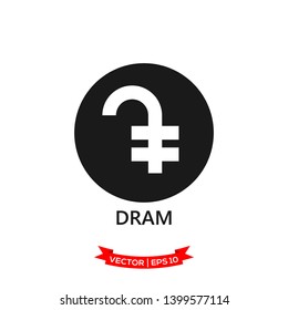 dram icon in trendy flat design, currency icon 
