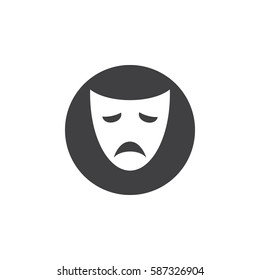 Drama acting masks flat icon on the white background