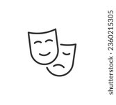 Drama comedy mask icon isolated on white background. Theatre symbol modern, simple, vector, icon for website design, mobile app, ui. Vector Illustration