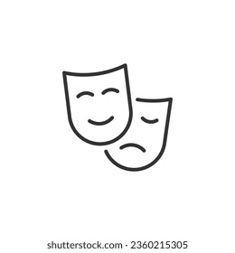 Drama-Comedy-Maske Symbol einzeln auf weißem Hintergrund. Theatersymbol modern, einfach, Vektorgrafik, Symbol für Website-Design, mobile App, ui. Vektorgrafik