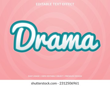 drama editable text effect template with abstract background and 3d style use for business brand and logo