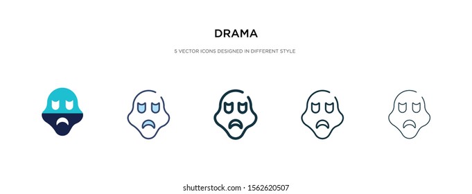 drama icon in different style vector illustration. two colored and black drama vector icons designed in filled, outline, line and stroke style can be used for web, mobile, ui