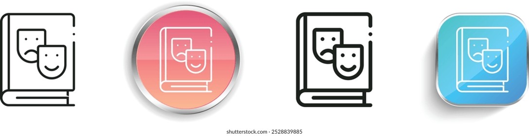 drama icon. Thin Linear, Regular and Button Style Design Isolated On White Background