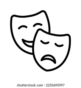 Plantilla de logotipo de la ilustración del vector del icono del drama aislado en fondo blanco