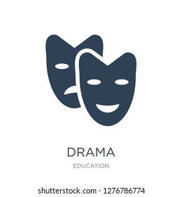 drama icon vector on white background, drama trendy filled icons from Education collection, drama vector illustration