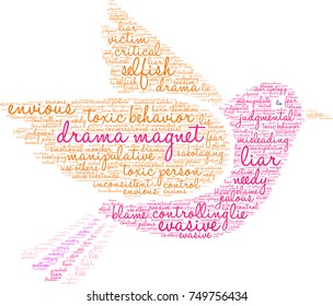 Drama Magnet word cloud on a white background. 