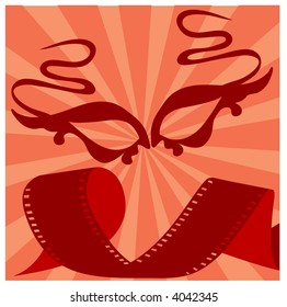drama mask with film below vector