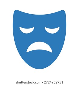 Icono de máscara de drama. Vector y glifo