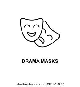 drama masks icon. Element of cinema for mobile concept and web apps. Thin line drama masks icon can be used for web and mobile. Premium icon on white background