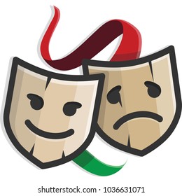 Drama masks, smile and sad