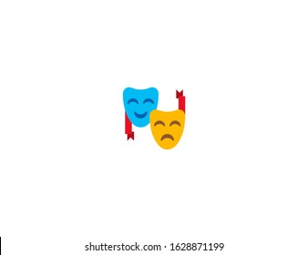 Drama Masks vector flat icon. Isolated Theatre Masks emoji illustration 