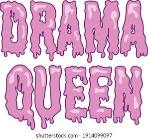 Drama queen pink shiny inscription