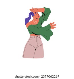 Drama queen. Theater artist plays tragedy role. Theatrical performer acting sorrow, grief. Actress dramatizes, suffer, gesturing sad emotions. Flat isolated vector illustration on white background