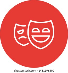 Drama Theater Masks Outline Icon