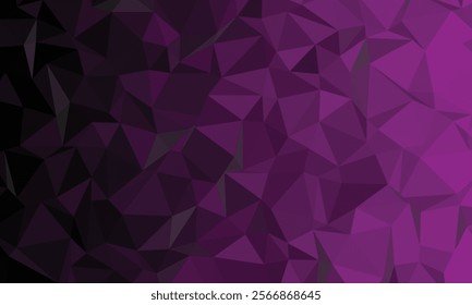 A dramatic abstract background with a gradient of deep purple hues and a low-poly texture, creating a sense of depth and mystery.