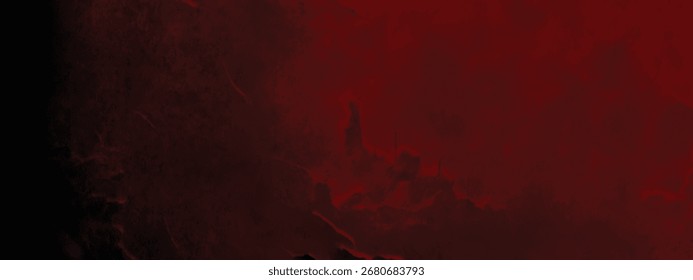 Dramática pintura abstrata com tons intensos de vermelho e acentos pretos