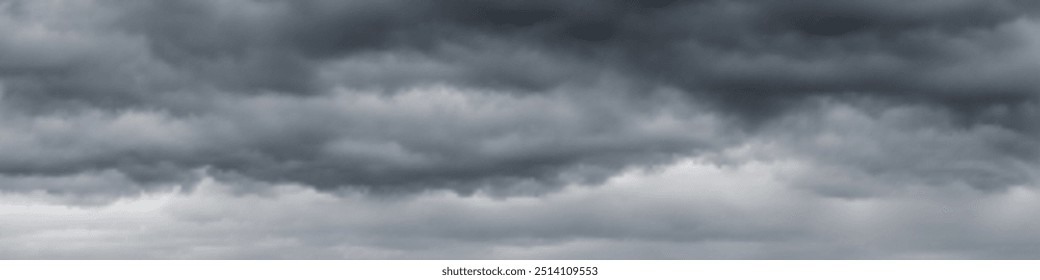 Dramático céu de outono, nuvens tempestuosas no céu escuro, fundo vetorial