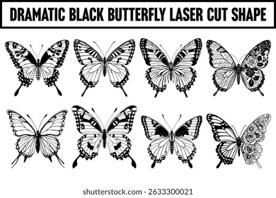 Forma dramática del corte del laser de la mariposa negra