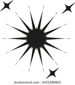Dramatic black starburst with radiating lines