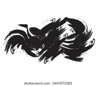 Dramatic black and white abstract brush stroke background