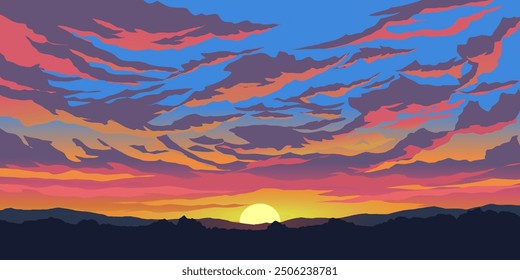 Dramatic colorful sky nature background