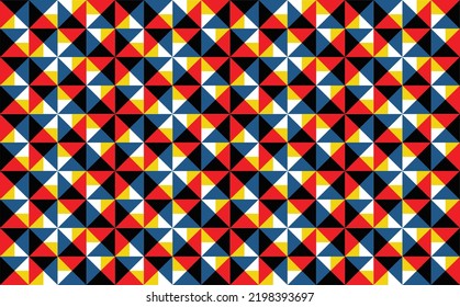 Dramatic and colorful triangles vector pattern. Abstract tiled pattern. Suitable for wallpaper, banner, and cover.