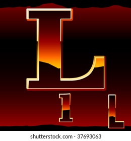 Dramatic dark sunset styled alphabet letter l