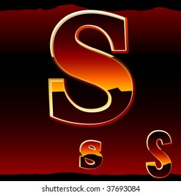 Dramatic dark sunset  styled alphabet letter s