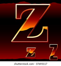 Dramatic dark sunset  styled alphabet letter z